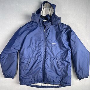Vintage 90s‎ Adidas Big Logo Parka Anorak Jacket Size Medium Blue Hoodie Y2K